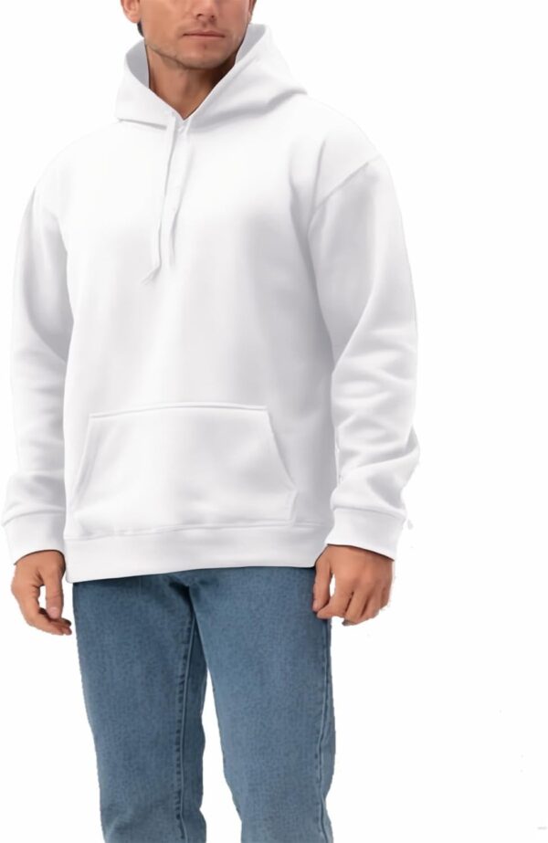 Mens hoodie Fleece Hoodie Men Cotton-Blend Hooded Sweatshirt Solid Color Drawstring Hooded (S-3XL)