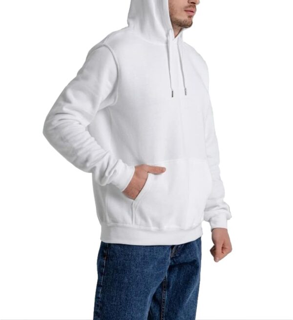 Mens hoodie Fleece Hoodie Men Cotton-Blend Hooded Sweatshirt Solid Color Drawstring Hooded (S-3XL) - Image 2