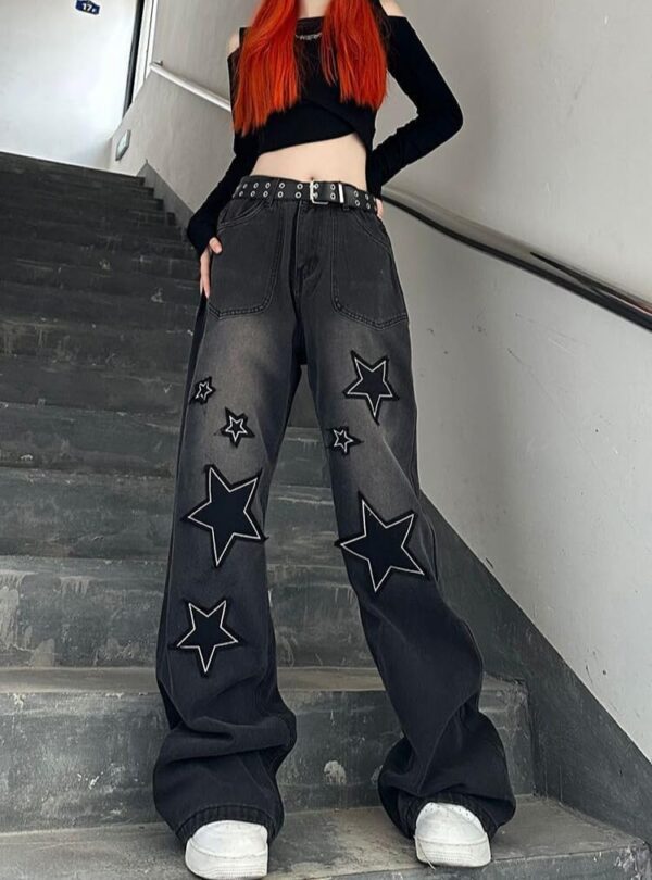 Women Baggy Jeans Y2K Aesthetic High Waisted Wide Leg Pants 90S Vintage Streetwear Fashion Casual Clothes. - Image 2