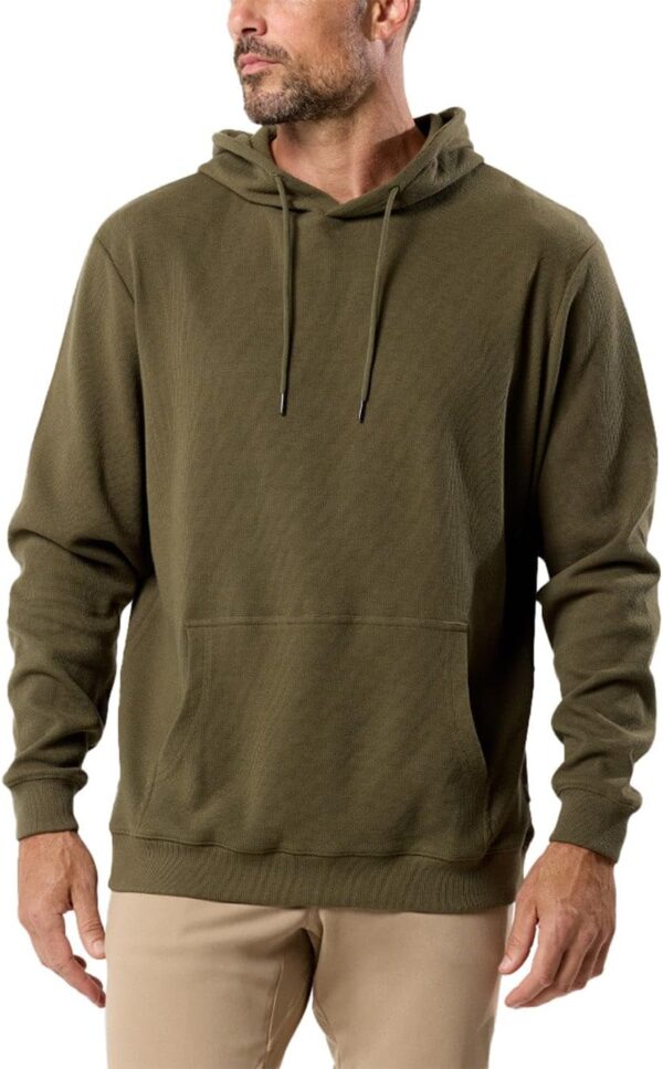 Waffle Knit Pullover Hoodie for Men S-4XL Slim Fit Fall Knitted Waffleknit Textured Thermal Hooded Sweater