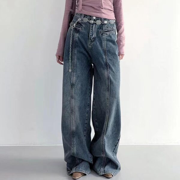 Y2k Vintage Hip Hop Jeans Women Baggy Retro High Street Pants Outstanding Design Style Streetwear Trousers - Image 2