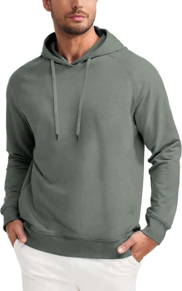 Hoodies for Men French Terry Hooded Sweatshirts Workout Athletic Casual Pullover Tops with Pocket