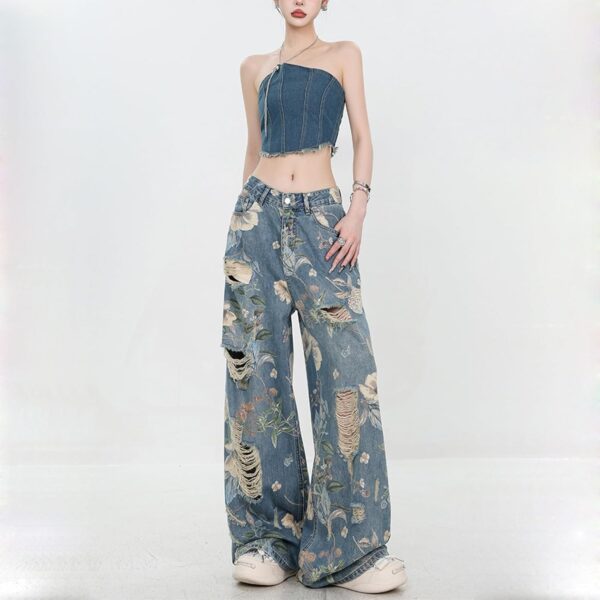 Y2k Vintage Hip Hop Jeans Women Baggy Retro High Street Pants Outstanding Design Style Streetwear Trousers - Image 2