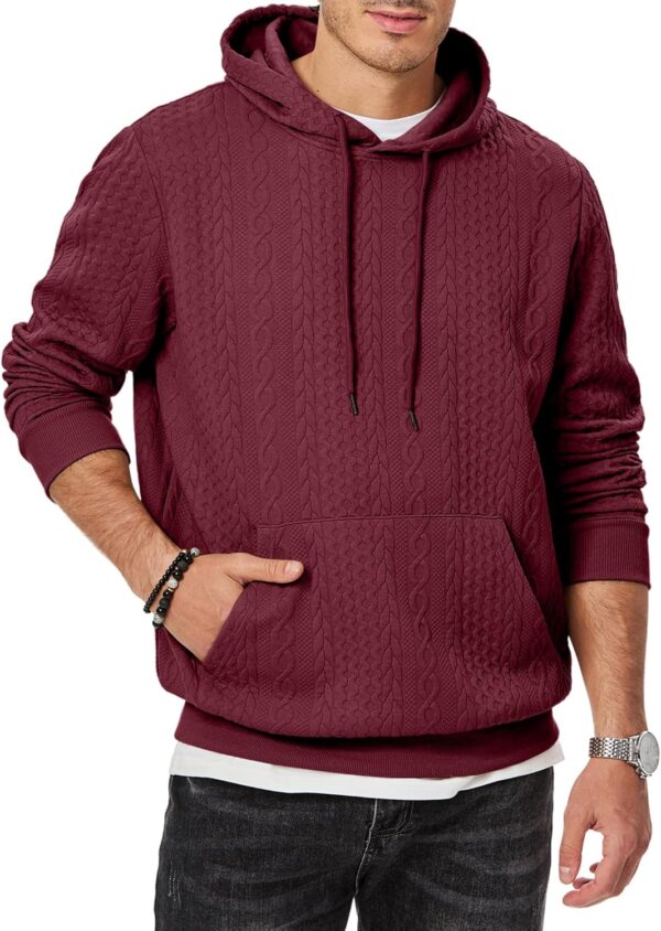Mens Hoodie Pullover 2024 Sweatshirts Graphic Hoodie Long Sleeve Drawstring Fashion Hooded Shirt with Pocket - Image 2